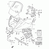 Схема вузла: Cowling - label (Model r) для Suzuki DR650 DR650RSE