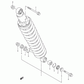 Схема вузла: Задній амортизатор для Suzuki TS125