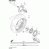 Схема вузла: Заднє колесо Suzuki GSX-R600