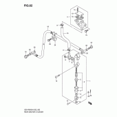 Схема узла: Задний тормозной цилиндр для Suzuki GSX-R600