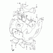 Схема вузла: Кріпильний елемент переднього обтічника для Suzuki GSX750 Katana