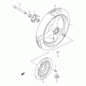 Схема вузла: Переднє колесо (Model n/p/r/t/v) для Suzuki GSX250 Across