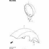 Схема вузла: Переднє крило Suzuki LS650 Boulevard S40