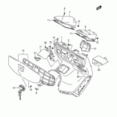 Схема вузла: Передній бардачок для Suzuki AN400 Burgman (EU analogue of SkyWave)