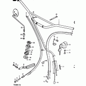 Схема вузла: Кермо & Тросики для Suzuki TS125
