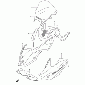 Схема вузла: Передній обтічник (Gsf600sk3/suk3) для Suzuki GSF600 Bandit S