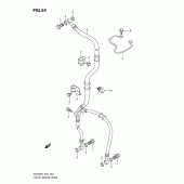 Схема вузла: Передній гальмівний шланг (An400k7/zk7/k8/zk8/k9/l0) для Suzuki AN400 Burgman (EU analogue of SkyWave)