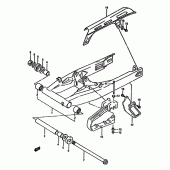 Схема вузла: Задній важіль підвіски для Suzuki DR650 DR650R