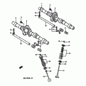Схема узла: Распредвал & Клапан (Model j/k) для Suzuki GSX-R750