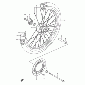 Схема вузла: Переднє колесо (Model k1) для Suzuki DR200 DR200SE