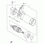 Схема вузла: Стартер електричний (See note) для Suzuki LS650 Savage