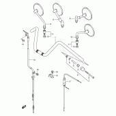Схема вузла: Кермо & Тросики (Model y/k1/k2/k3) для Suzuki VS1400 Intruder 1400