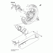 Схема вузла: Заднє колесо Suzuki DR-Z70