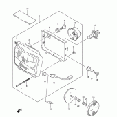 Схема вузла: Фара (Model k2/k3 e4, e17, e18, e34) для Suzuki DR650 DR650SE