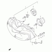 Схема вузла: Фара (Model w/x/y/k1 e4, e18, e22, e25, e34) для Suzuki TL1000