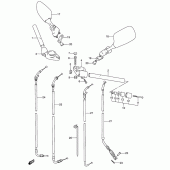 Схема вузла: Кермо & Тросики (Model p) для Suzuki RF600