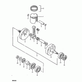 Схема вузла: Колінчастий вал & Поршень для Suzuki RM100