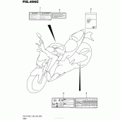 Схема узла: Информационные наклейки (Gsx-S1000Al7 E28) для Suzuki GSX-S1000