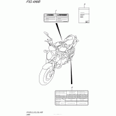 Схема вузла: Інформаційні наклейки (Sfv650L5 E28) для Suzuki SFV650 Gladius