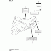 Схема вузла: Інформаційні наклейки (Gsx1300Ral4 E03) для Suzuki GSX1300 Hayabusa