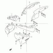 Схема вузла: Бічні панелі (Model k1/k2/k3/k4) для Suzuki VL125 Intruder LC