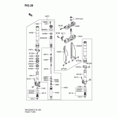 Схема вузла: Вилка передньої осі для Suzuki RM-Z250