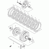 Схема вузла: Зчеплення (Model k1) для Suzuki RM125