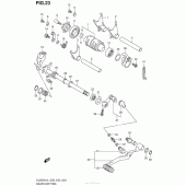 Схема вузла: Копірний вал & Вилки & Вал перемикання для Suzuki DL650 V-Strom