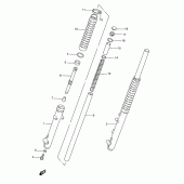 Схема вузла: Передня вилка (E1, E24, E71) для Suzuki TS185