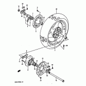 Схема вузла: Заднє колесо (Model k) для Suzuki GSX-R1100