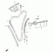 Схема вузла: Ланцюг ГРМ & Натягувач & Заспокоювач для Suzuki GSF600 Bandit