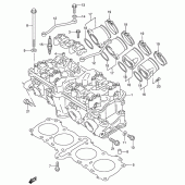 Схема вузла: Головка циліндра для Suzuki RF600