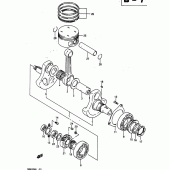 Схема узла: Коленчатый вал & Поршень для Suzuki DR650 DR650R