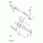 Схема узла: Копирный вал & Вилки & Вал переключения для Suzuki DR-Z250