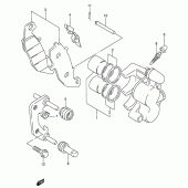 Схема вузла: Передній гальмівний супорт для Suzuki GSX750