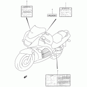 Схема вузла: Інформаційні наклейки (Model r/s) для Suzuki RF900