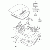 Схема вузла: Кришка багажника та замок (Model n) для Suzuki GSX250 Across