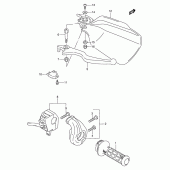 Схема вузла: Правий пульт управління рульовий для Suzuki DR650 DR650RE