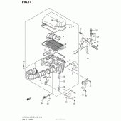 Схема вузла: Повітряний фільтр для Suzuki AN400 Burgman (EU analogue of SkyWave)