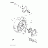 Схема узла: Заднее колесо (Gsr600k6/uk6/k7/uk7/k8/uk8/k9/uk9/l0/ul0) для Suzuki GSR600