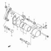 Схема вузла: Передній гальмівний супорт для Suzuki LS650 Savage