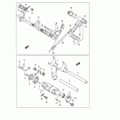 Схема узла: Копирный вал & Вилки & Вал переключения для Suzuki GSX1300 Hayabusa