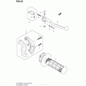 Схема узла: Правая ручка руля для Suzuki DR-Z400 DR-Z400S