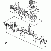 Схема вузла: Колінчастий вал & Поршень для Suzuki GS1000