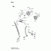 Схема вузла: Розподільний вал & Ланцюг ГРМ & Натягувач для Suzuki RM-Z250