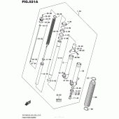 Схема вузла: Вилка передньої осі для Suzuki DR-Z400 DR-Z400S