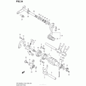 Схема узла: Копирный вал & Вилки & Вал переключения для Suzuki DR-Z400 DR-Z400S