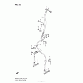 Схема вузла: Передній гальмівний шланг Suzuki AN650 Burgman (EU analogue of SkyWave)