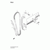 Схема вузла: Ланцюг ГРМ & Натягувач & Заспокоювач для Suzuki DR-Z125 DR-Z125L