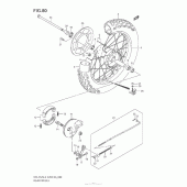 Схема узла: Заднее колесо (Dr-Z125L3 E33) для Suzuki DR-Z125 DR-Z125L